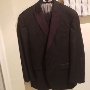 Black and dark red tuxedo Jacket and Pants